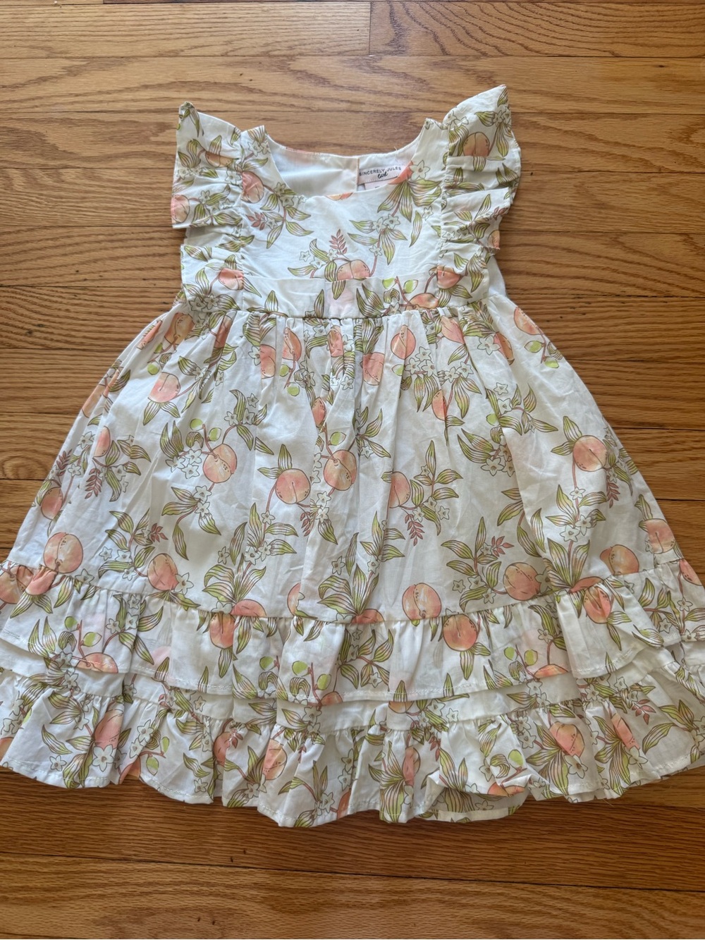 Toddler peach print sundress - Picture 2 of 5